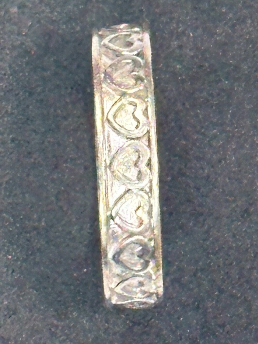 Bradford Exchange / BGE 925 Sterling Silver LOVE Heart Band Ring –Apprx Size 9.5